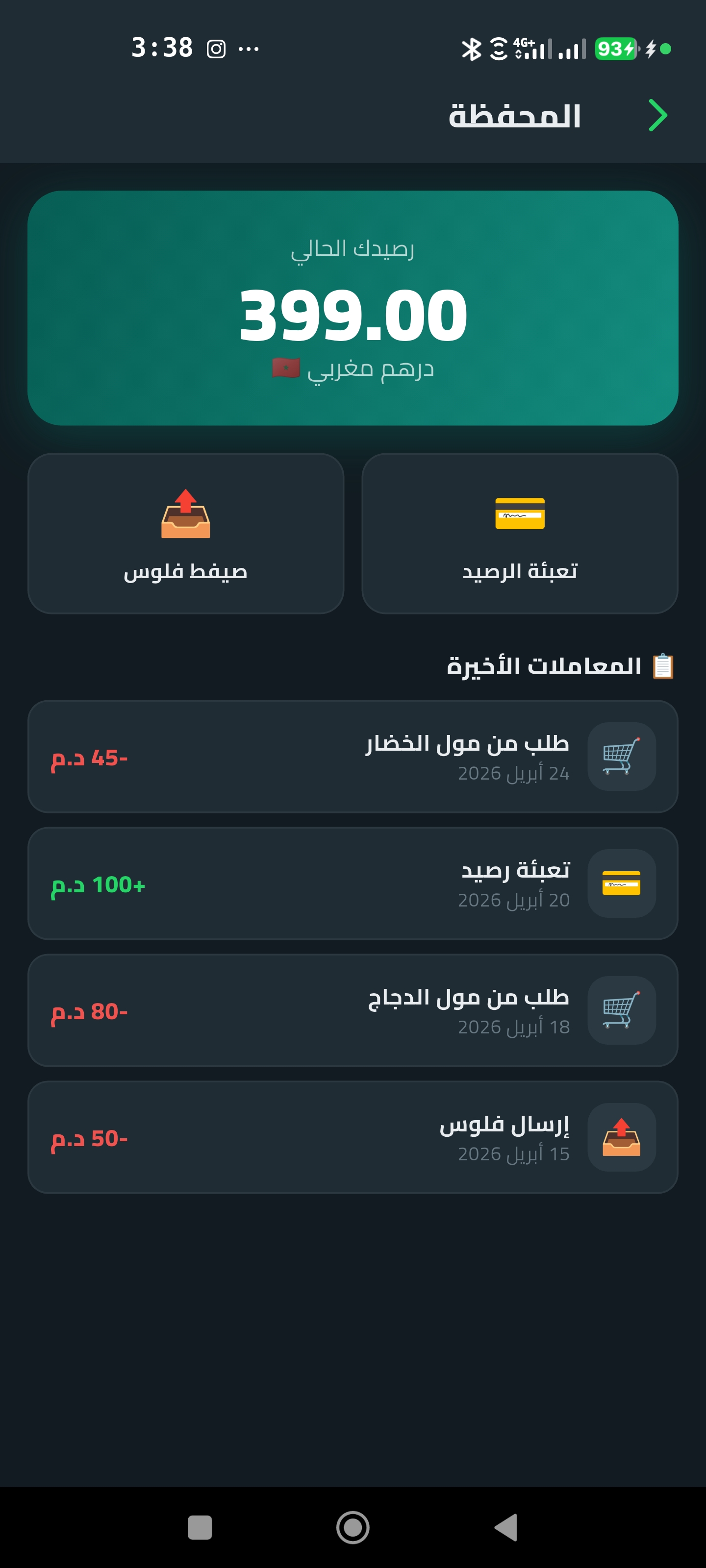 معاملات المحفظة